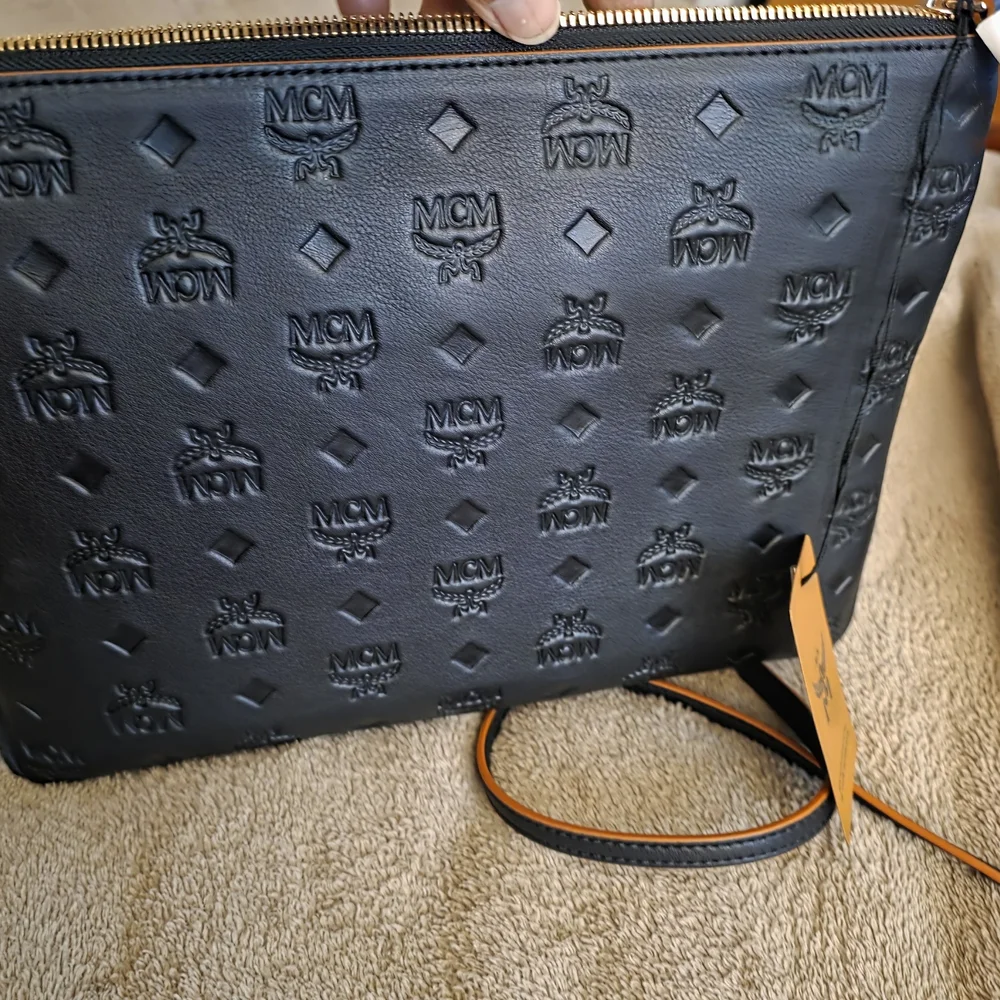 MCM Black Embossed Men's Bag